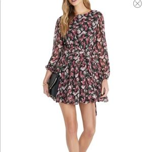 Vici Collection Balloon Sleeve Tie Waist Dress